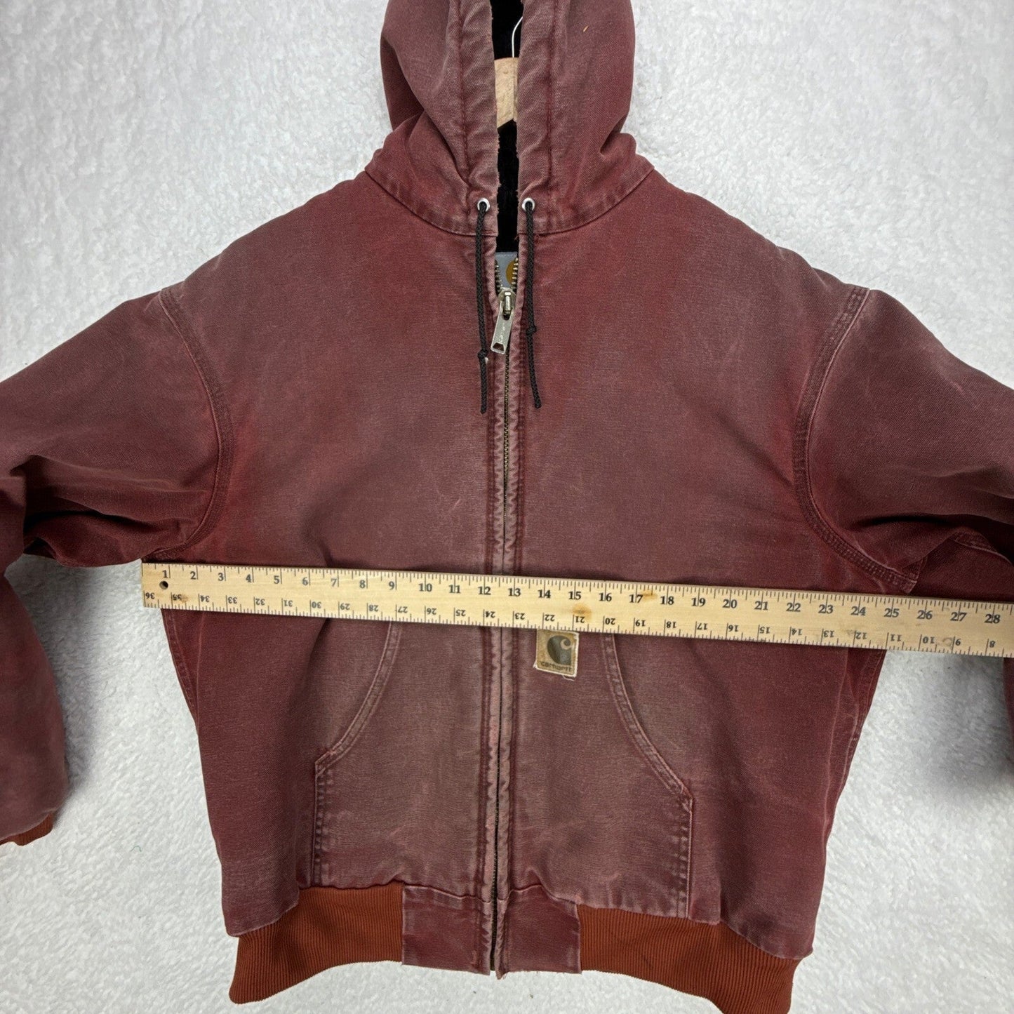 Carhartt Active Jacket Quilt Lined Mens Large J68 BRK Brick Red