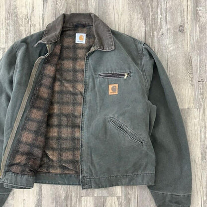 Carhartt Men's Grey and Green Jacket