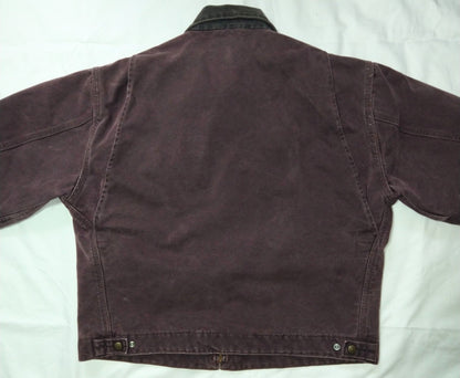 Carhartt Detroit Jacket J97 BRG Burgundy Size L Reg. Blanket Lined USA Made VTG