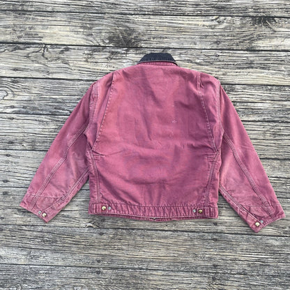vintage carhartt j24 rdw aztec detroit jacket in redwood size medium