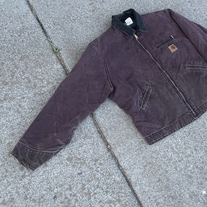 Carhartt Detroit J97 Brg Wine Burgundy Purple Vintage Faded Jacket Coat XL USA
