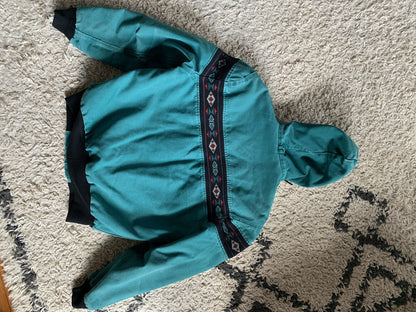 Vintage Carhartt Aztec Santa Fe Style Hooded Jacket Teal Aqua Medium J79 AQU