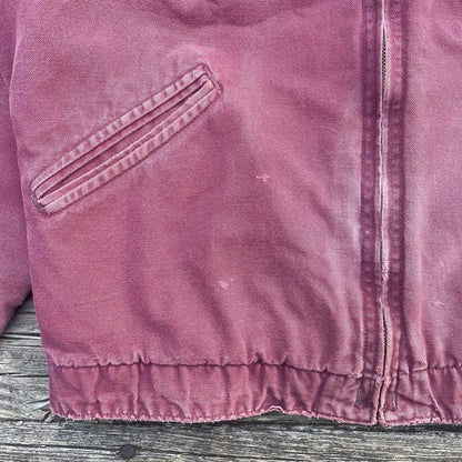 vintage carhartt j24 rdw aztec detroit jacket in redwood size medium