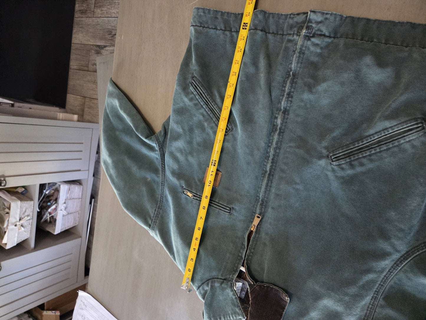 Vintage Carhartt Detroit Jacket J43 HTG Mens L Green Plaid Lined Y2K