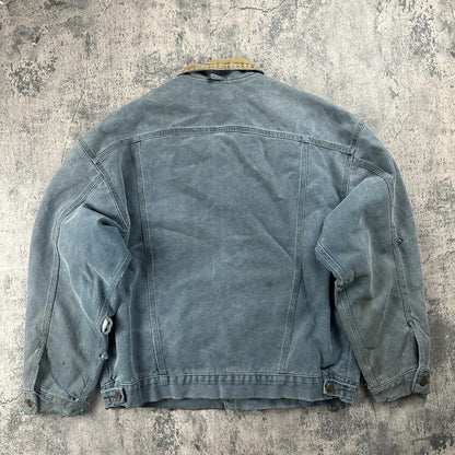 Vintage 90s Carhartt Green Detroit Jacket Blanket Lined Sz L