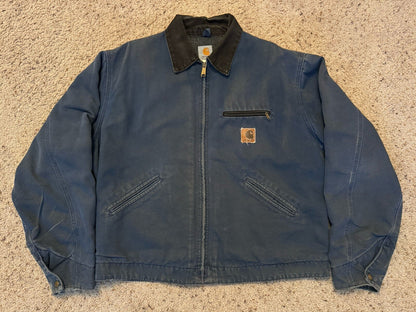 Vintage Carhartt J65 BLU Detroit Jacket blue Size XL RARE Blanket Lined
