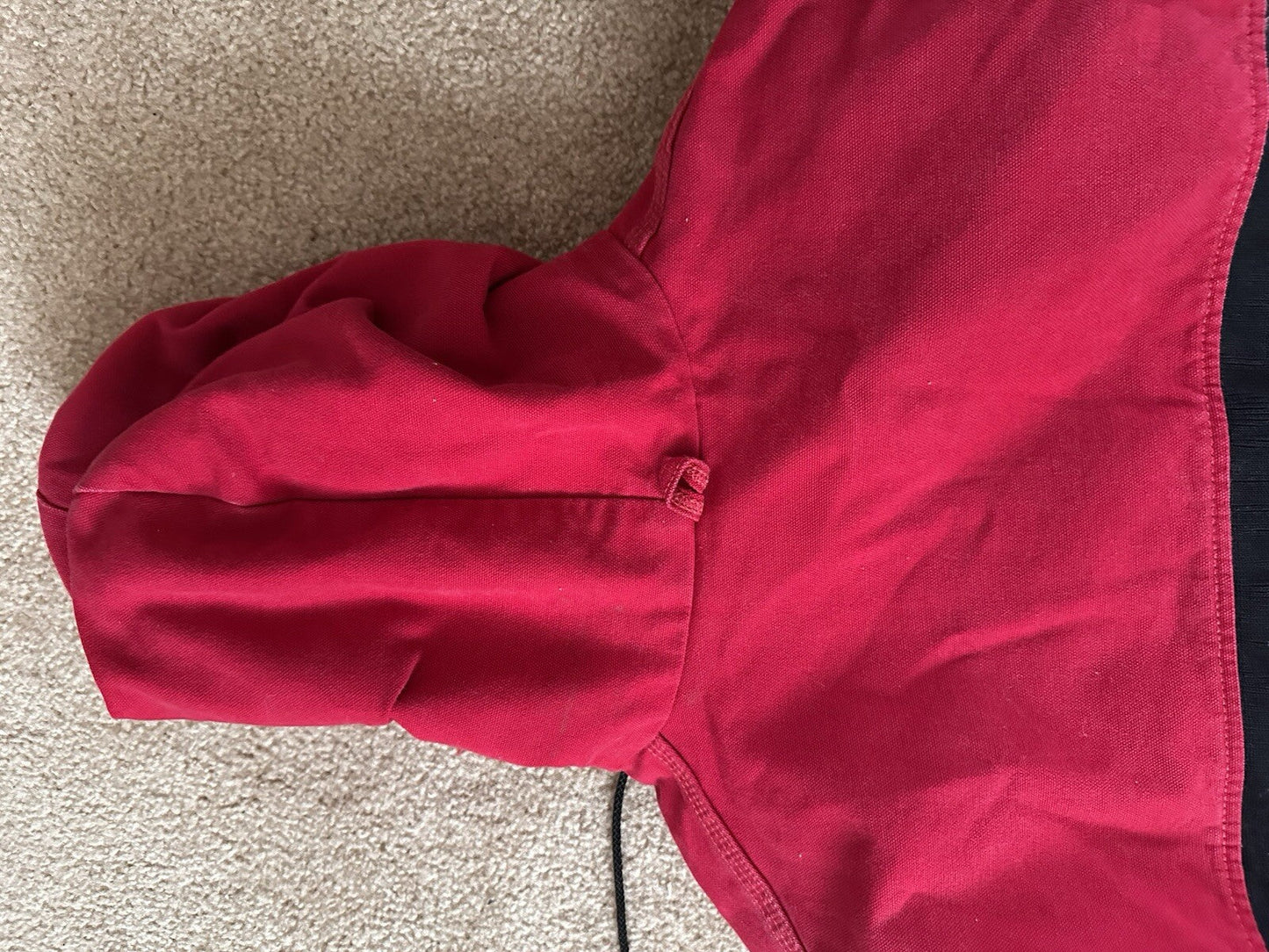 Vintage 90s Carhartt Western Aztec Canvas Hooded Coat Jacket J78RED Mens Sz 2XL