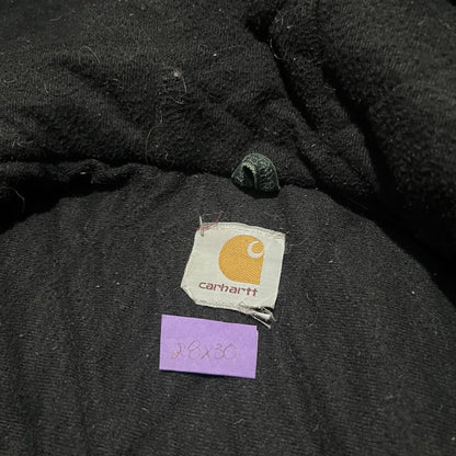 VTG Carhartt J68 Sun Faded Spruce Green Full Zip Hooded Fleece Lined Jacket XL