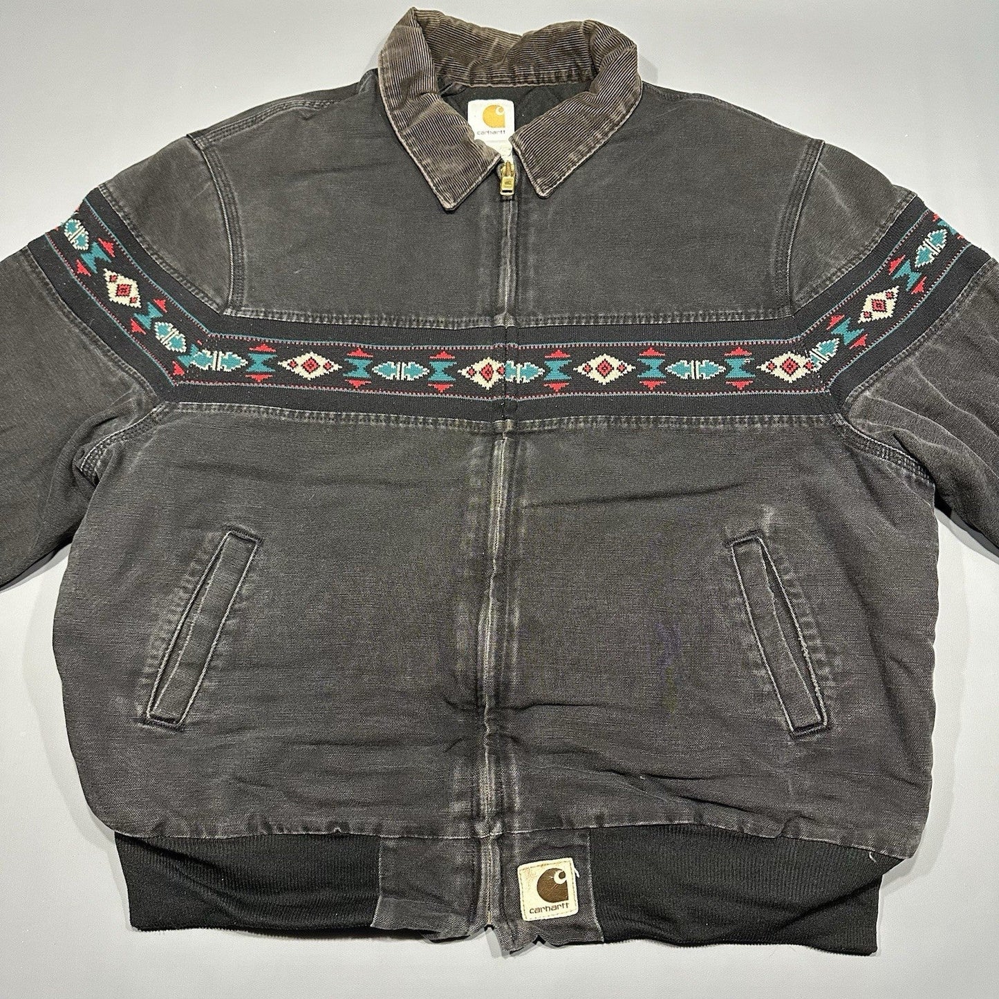 Vintage 1999 Southwestern Aztec Print Santa Fe Carhartt Jacket 2XL Fits XL