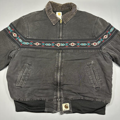 Vintage 1999 Southwestern Aztec Print Santa Fe Carhartt Jacket 2XL Fits XL