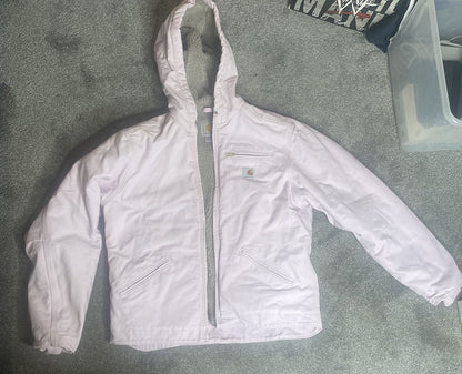 Carhartt Women’s M Medium Light Pink Violet Sherpa Lined Hooded Jacket Uncommon