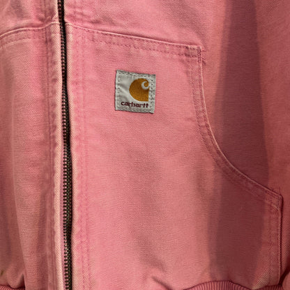 Carhartt Active Jacket Quilt Lined Women’s L WJ130 PKR Pink Rose Hooded Canvas