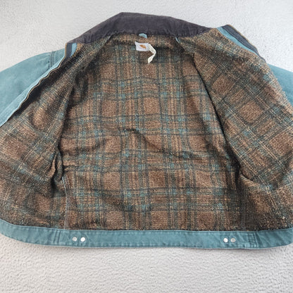 VTG Carhartt Detroit Jacket J43 HTG Hunter Green Large Regular USA Union 1998