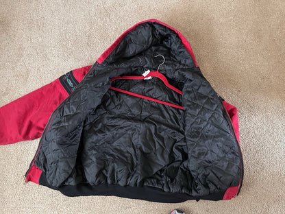 Vintage 90s Carhartt Western Aztec Canvas Hooded Coat Jacket J78RED Mens Sz 2XL