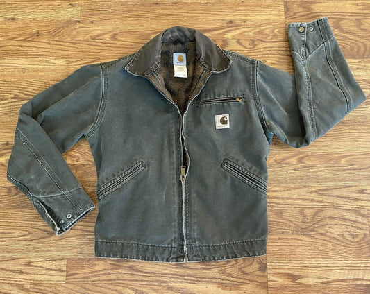 Vintage Carhartt J97MOS Green Detroit Jacket Blanket Lined Size Small