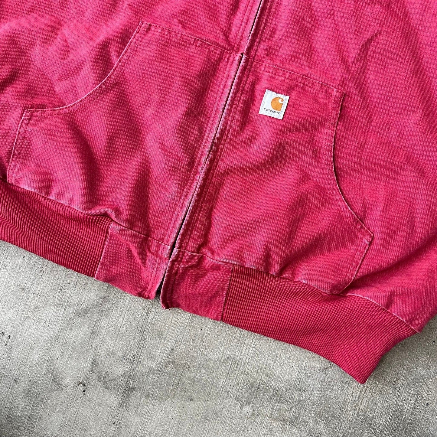 Vintage Y2K pink WOMENS Carhartt quilted hooded work wear jacket