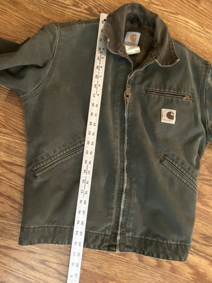 Vintage Carhartt J97MOS Green Detroit Jacket Blanket Lined Size Small