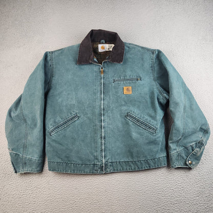 VTG Carhartt Detroit Jacket J43 HTG Hunter Green Large Regular USA Union 1998