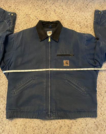 Vintage Carhartt J65 BLU Detroit Jacket blue Size XL RARE Blanket Lined