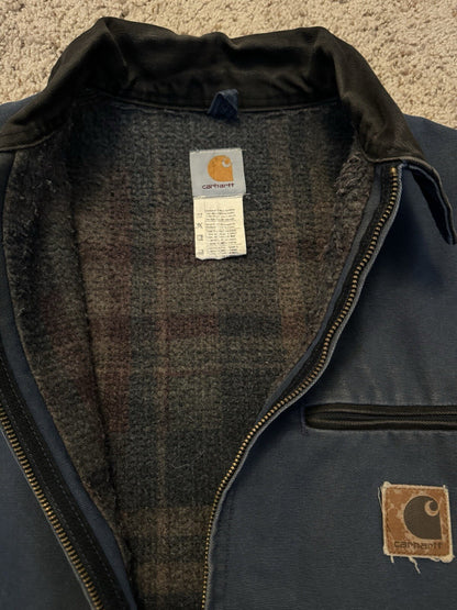 Vintage Carhartt J65 BLU Detroit Jacket blue Size XL RARE Blanket Lined