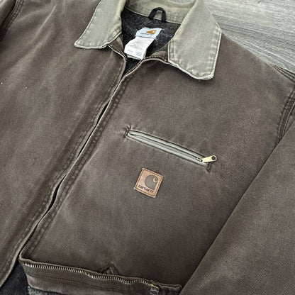 Vintage Carhartt Detroit Jacket Mens XL Blanket Lined J97 CHT Chestnut Brown USA