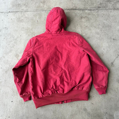 Vintage Y2K pink WOMENS Carhartt quilted hooded work wear jacket