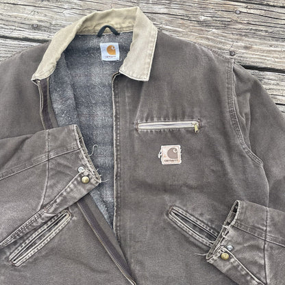 vintage carhartt j97 tmb sandstone detroit jacket in timber size large