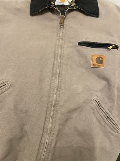 Carhartt Vintage Cement Grey Detroit Jacket J76 CMT Washed Sandstone Duck Large