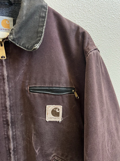 Vintage 2000 Carhartt Detroit Jacket J97 BRG Burgundy Size Large Blanket Lined