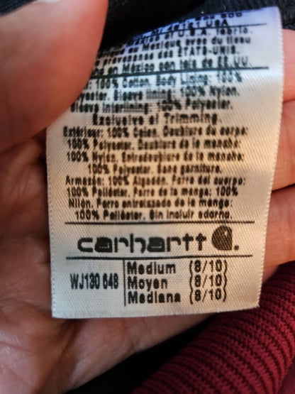 Carhartt Jacket Duck Canvas Hooded Quilt Lined Workwear WJ130 648 Womens 8/10