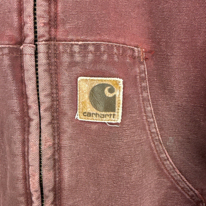 Carhartt Active Jacket Quilt Lined Mens Large J68 BRK Brick Red