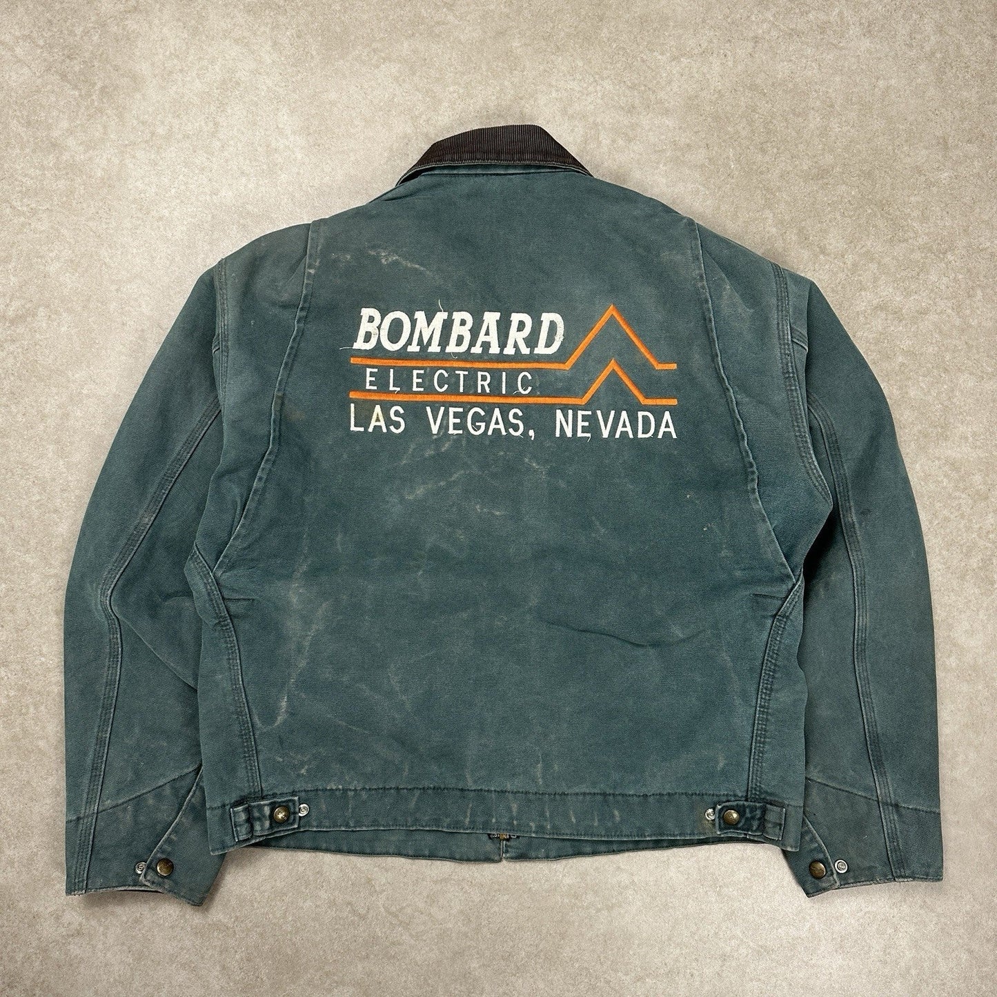 90s large Carhartt Detroit Jacket RARE J43 HTG Hunter Green Plaid Lined