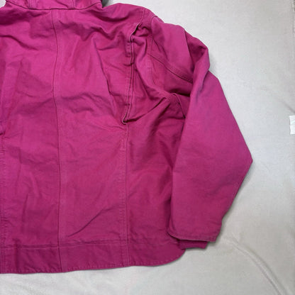 Vintage Carhartt Jacket XXL Pink WJ141 Duck Canvas Quilted Hooded Sherpa Lined