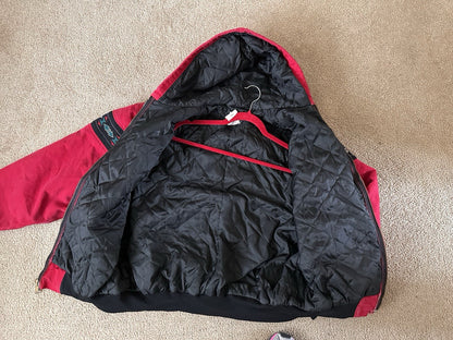 Vintage 90s Carhartt Western Aztec Canvas Hooded Coat Jacket J78RED Mens Sz 2XL