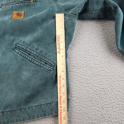 VTG Carhartt Detroit Jacket J43 HTG Hunter Green Large Regular USA Union 1998