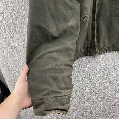 VINTAGE Carhartt Jacket Mens Large Green Detroit J97 MOS Blanket Duck Canvas 90s
