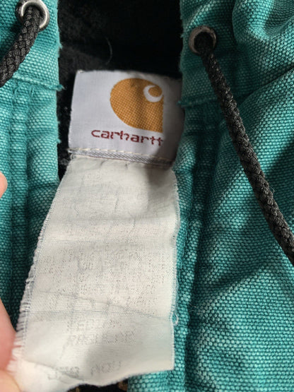 Vintage Carhartt Aztec Santa Fe Style Hooded Jacket Teal Aqua Medium J79 AQU