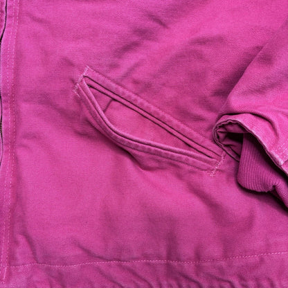 Vintage Carhartt Jacket XXL Pink WJ141 Duck Canvas Quilted Hooded Sherpa Lined