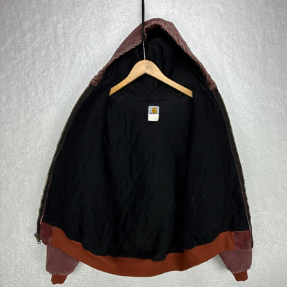 Carhartt Active Jacket Quilt Lined Mens Large J68 BRK Brick Red