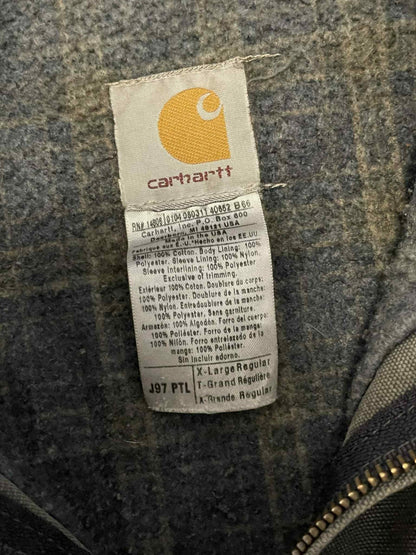 Vintage Carhartt Grey Distressed Detroit Jacket J97 PTL Size XL Blanket Lined
