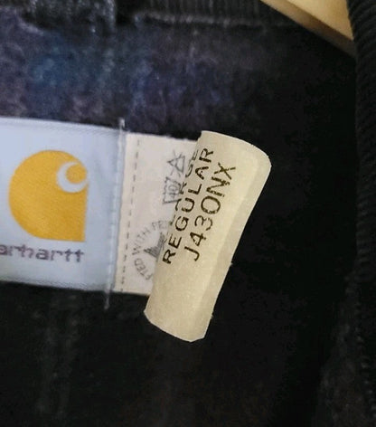 Vintage Carhartt J43 ONX Onyx Black Sandstone Detroit Jacket sz XL Blanket Lined