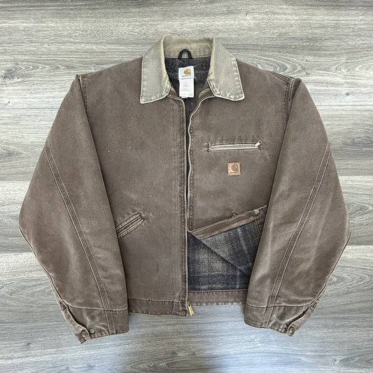 Vintage Carhartt Detroit Jacket Mens XL Blanket Lined J97 CHT Chestnut Brown USA