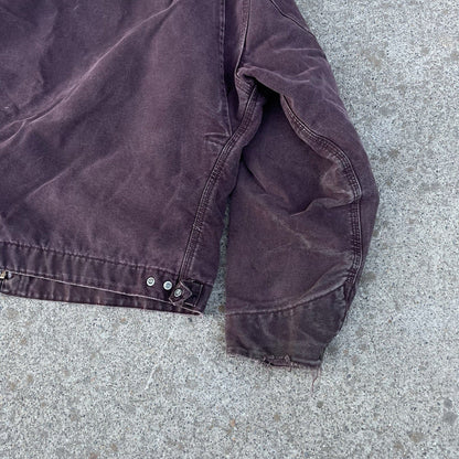 Carhartt Detroit J97 Brg Wine Burgundy Purple Vintage Faded Jacket Coat XL USA