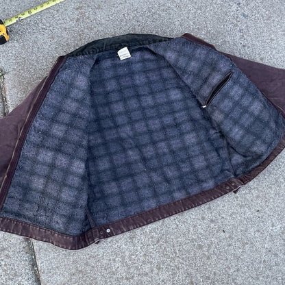 Carhartt Detroit J97 Brg Wine Burgundy Purple Vintage Faded Jacket Coat XL USA