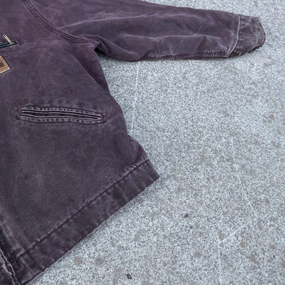 Carhartt Detroit J97 Brg Wine Burgundy Purple Vintage Faded Jacket Coat XL USA