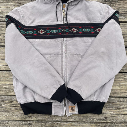 vintage carhartt j79 cmt aztec active jacket in cement size large