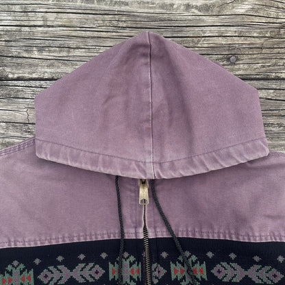 vintage carhartt jr0057 aztec active jacket in damson size medium