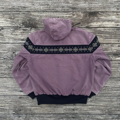 vintage carhartt jr0057 aztec active jacket in damson size medium