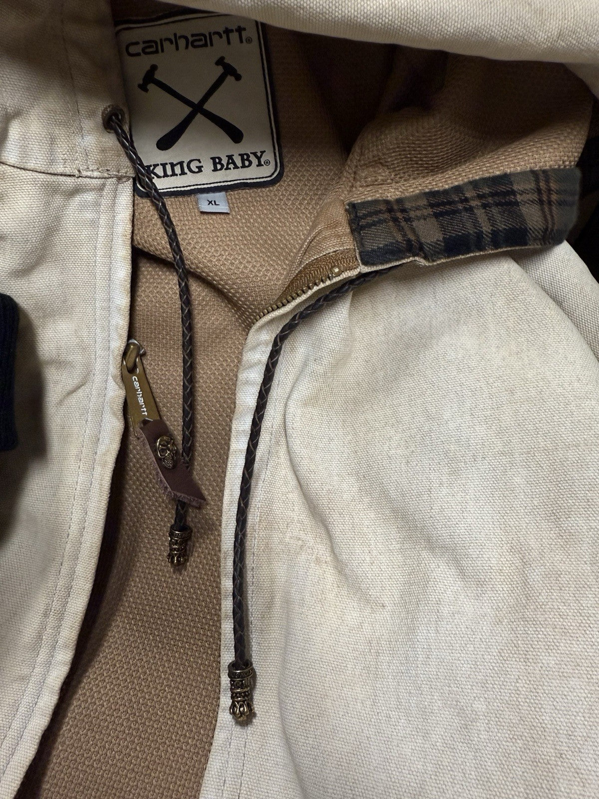 Vintage Carhartt X King Baby Active Jacket Canvas Metal Size Large Chrome
