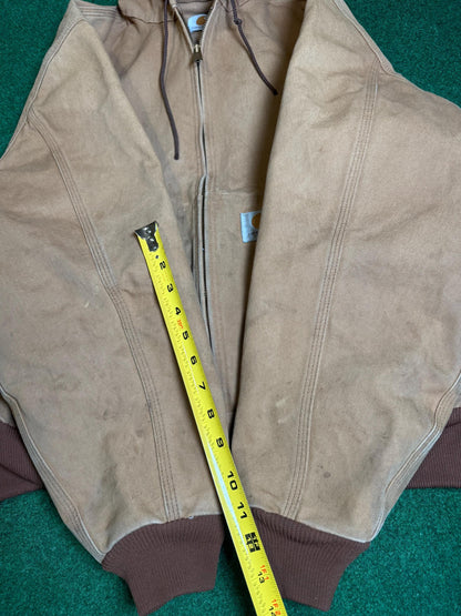 ICONIC 90s Carhartt zip up Coat Jacket Hooded XL workman carpenter hypebeast